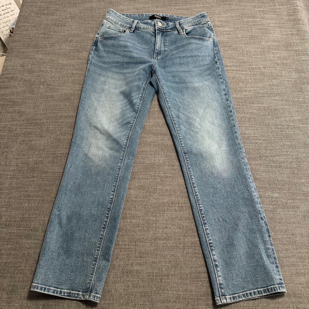 Hudson Straight Leg Jeans Womens 8 Blue Flap Pocket Stretch Denim